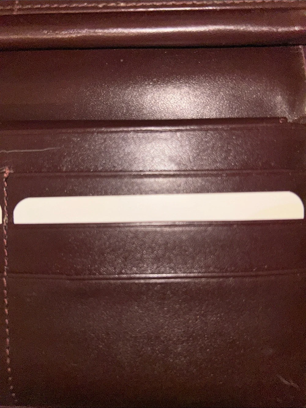 Etienne Aigner Plum Leather Clutch Wallet with Gold Tone Hardware